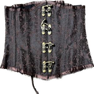 EUC Cosplay Underbust Corsets brown with brass latches corset. Size small 24